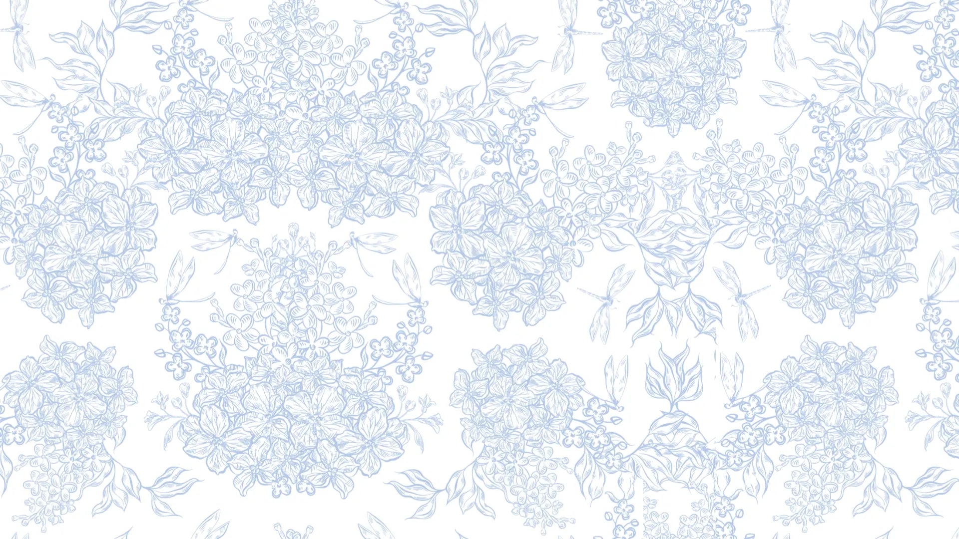Light blue floral pattern on a white background