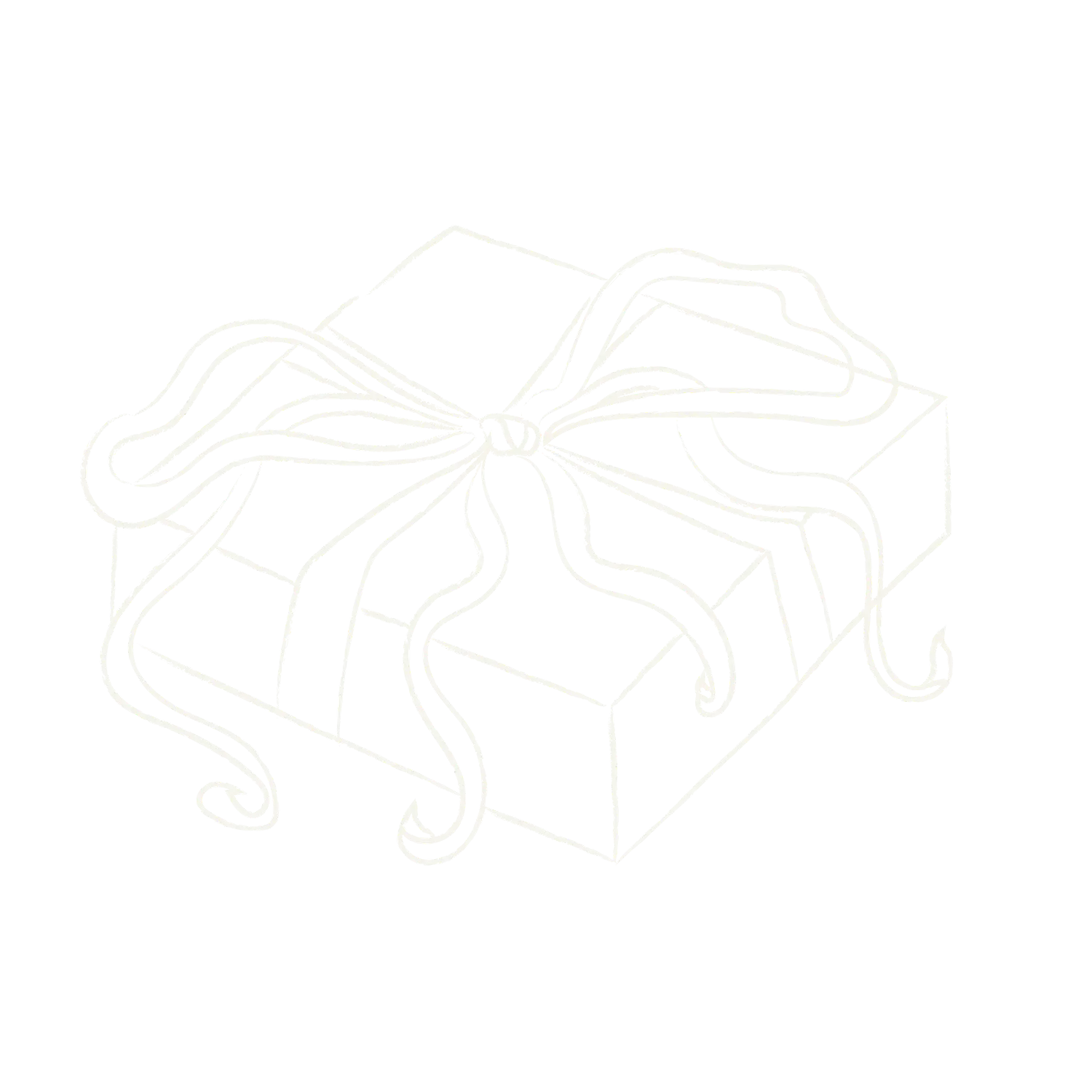 White ribbon tie gift on a white background