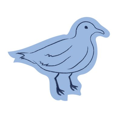 Blue bird illustration on a white background