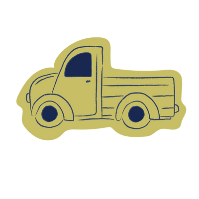 Illustration of a vintage truck on a white background