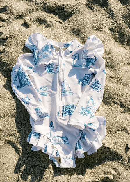 Hamptons & Montauk Baby Girls One-Piece Swimsuit - Oyster and Arrow