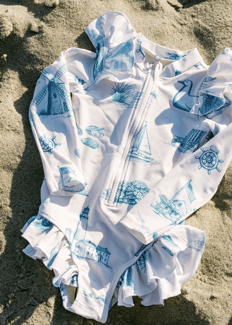 Hamptons & Montauk Baby Girls One-Piece Swimsuit - Oyster and Arrow