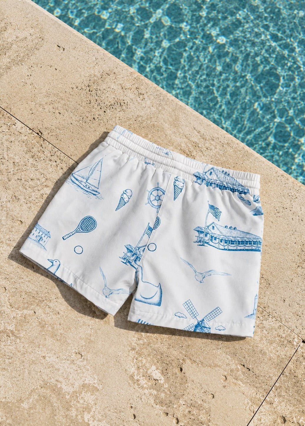 Hamptons & Montauk Boys' Swim Trunks - Oyster and Arrow