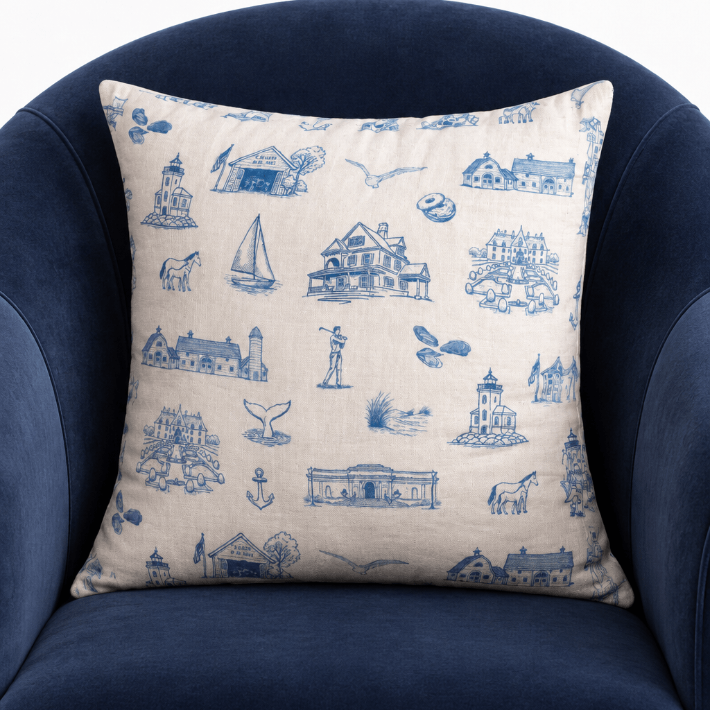 Huntington & Cold Spring Harbor French Linen Pillow Sham - Oyster and Arrow