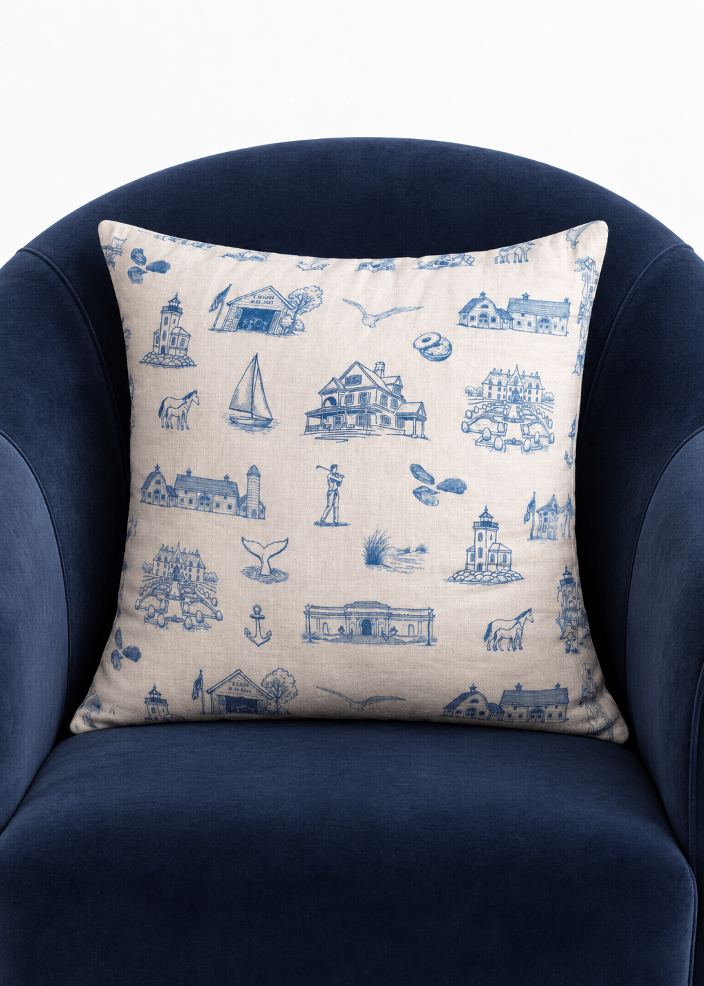 Huntington & Cold Spring Harbor French Linen Pillow Sham - Oyster and Arrow