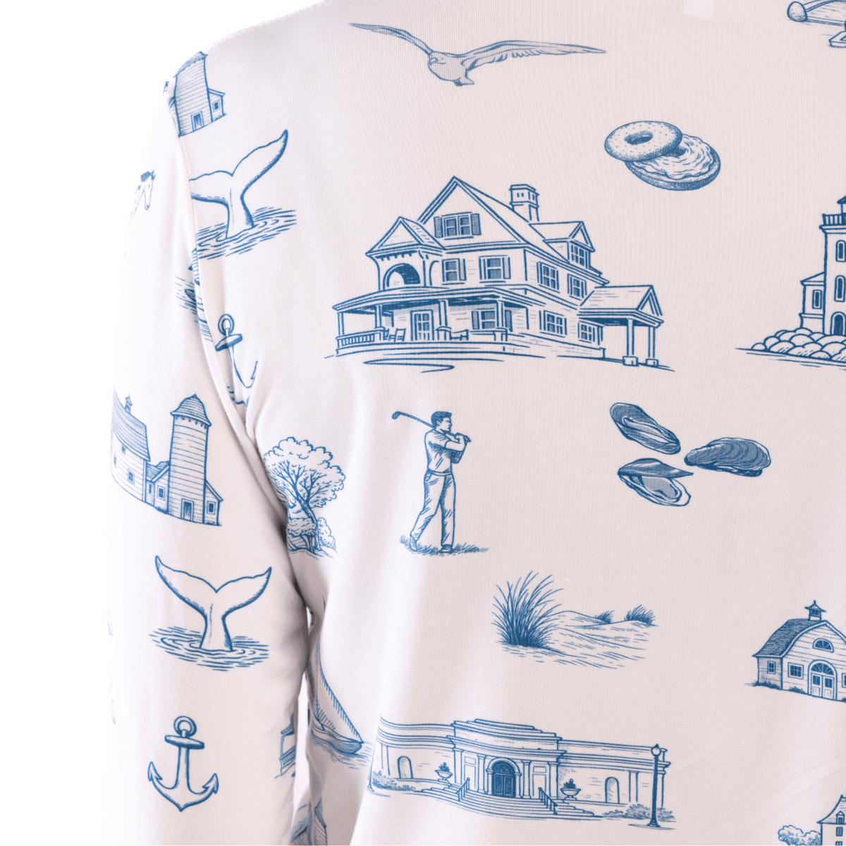 Huntington & Cold Spring Harbor Toile Long Sleeve Pajama Set - Oyster and Arrow