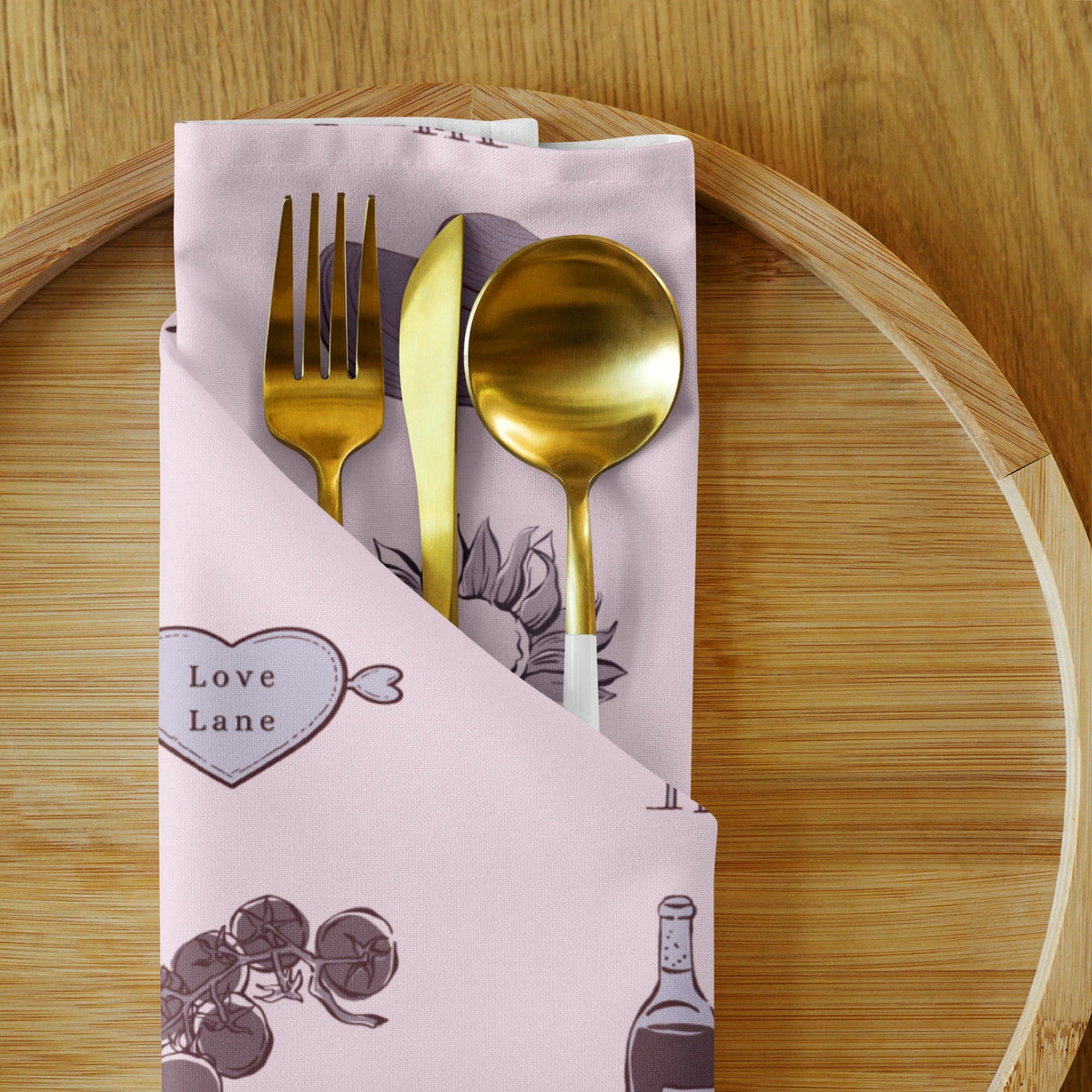 North Fork Toile Cotton Napkins, Set of 4 - Oyster and Arrow