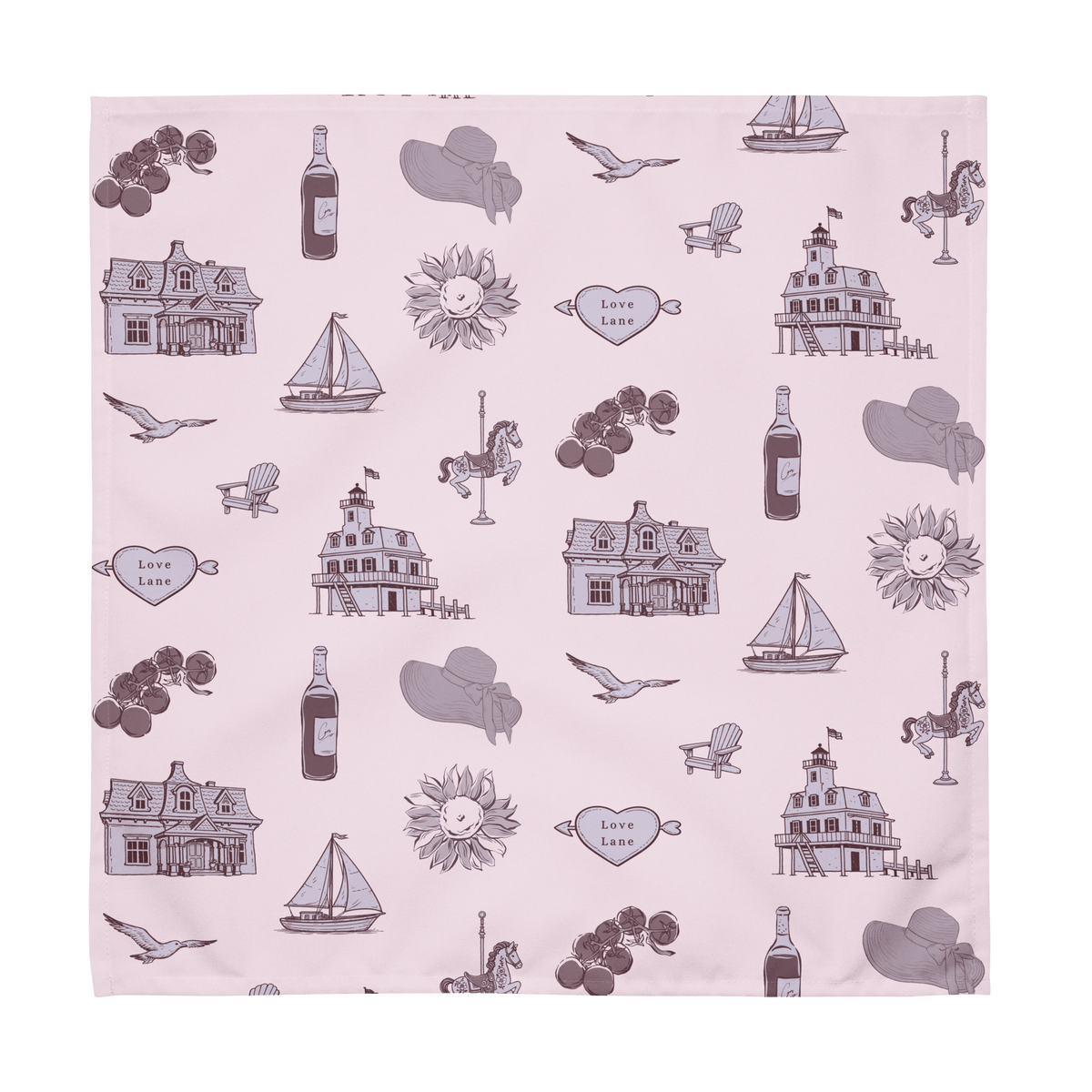 North Fork Toile Cotton Napkins, Set of 4 - Oyster and Arrow