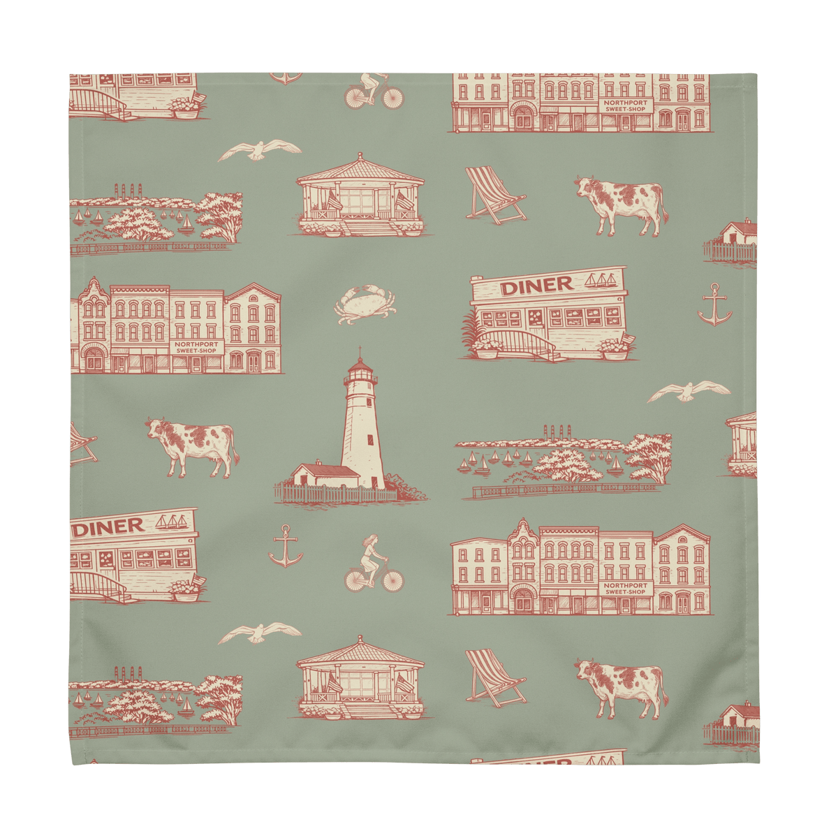 Northport Toile Cotton Napkins, Set of 4 - Oyster and Arrow